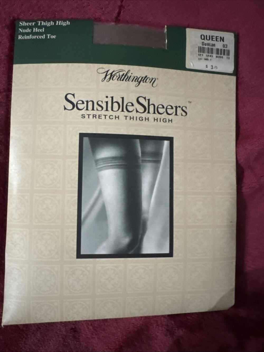 Vintage Worthington Sensible Sheers Suntan 03 Stretch Thigh Highs Queen
